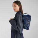 FENDI Mamma Baguette Medium Blue flocked denim bag with Night Butterfly embroidery - Image 4